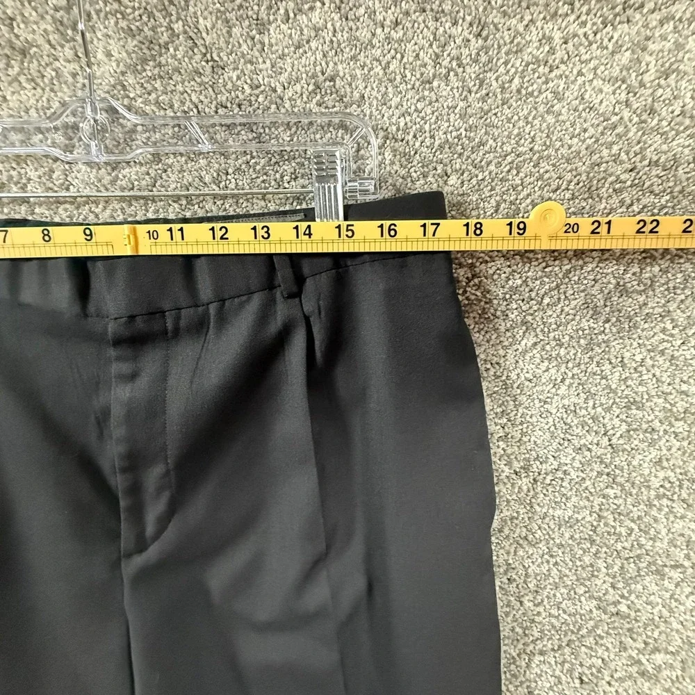 Banana Republic Men's 100% Wool Dress Pants Black Flat Front 35x30